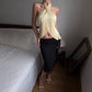 Scarf Top with Crossover Halter Neck and Cascading Fringe Trim Sexy Party Tops Fall Fashion 2026
