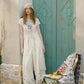 Women's Sheer Floral Lace Long Vest, V Neck Front Tie Sleeveless Long Outerwear, Scalloped Hem Layering