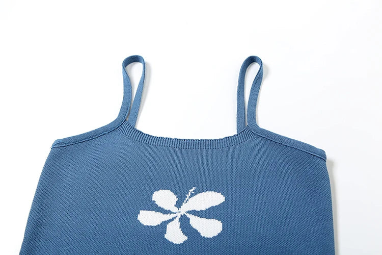 Crochet Casual Tank Tops Women Y2K Fashion Print Backless Skinny High Stretch Daily Simple Versatile Style Outfits