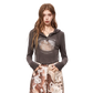 Women's Cropped Hooded Graphic Tee with Deer Print, Long Sleeve Casual Top for Everyday Wear