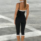 Trend Lace Patchwork Romper Women Fashion Backless Halter Sleeveless Stretch Skinny Simple Street Sporty Playsuits