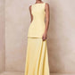 Elegant Two Piece Maxi Dress Women Fashion Boat Neck Sleeveless Bodycon Pleated Club Party Long Dress Female Vestidos