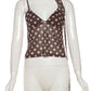 Polka Dot Print 3-Piece Set Women Scarf+V-Neck Camisole+Irregular Mid Skirts Matching High Street Sweet Elegant Suit