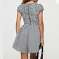 Women Y2k Gingham Playsuit Short Sleeve Smocked Babydoll Bodysuit Rompers Flowy A-Line Club Dress Retro Streetwear