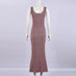 Women Long Dress Striped U-Neck Fishtail Bodycon Dress Summer Fashion Sleeveless Dress Sexy Party Clubwear Outfits
