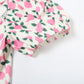 Floral Summer Dress Puff Sleeve V Neck Short Dresses Elegant Woman Clothing