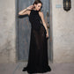 Mesh Patchwork Sheer Black Party Dresses Luxury Elegant Sleeveless Backless A-line Maxi Dress Woman Clothes