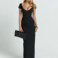 V Neck Short Sleeve Sexy Maxi Dress Women Elegant Off-shoulder Backless Back Split Bodycon Club Party Long Dress