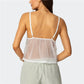 Women's Summer Babydoll Crop Tops Sexy Ladies Sleeveless Spaghetti Strap Sheer Camisole Cami Tank Tops Party Clubwear