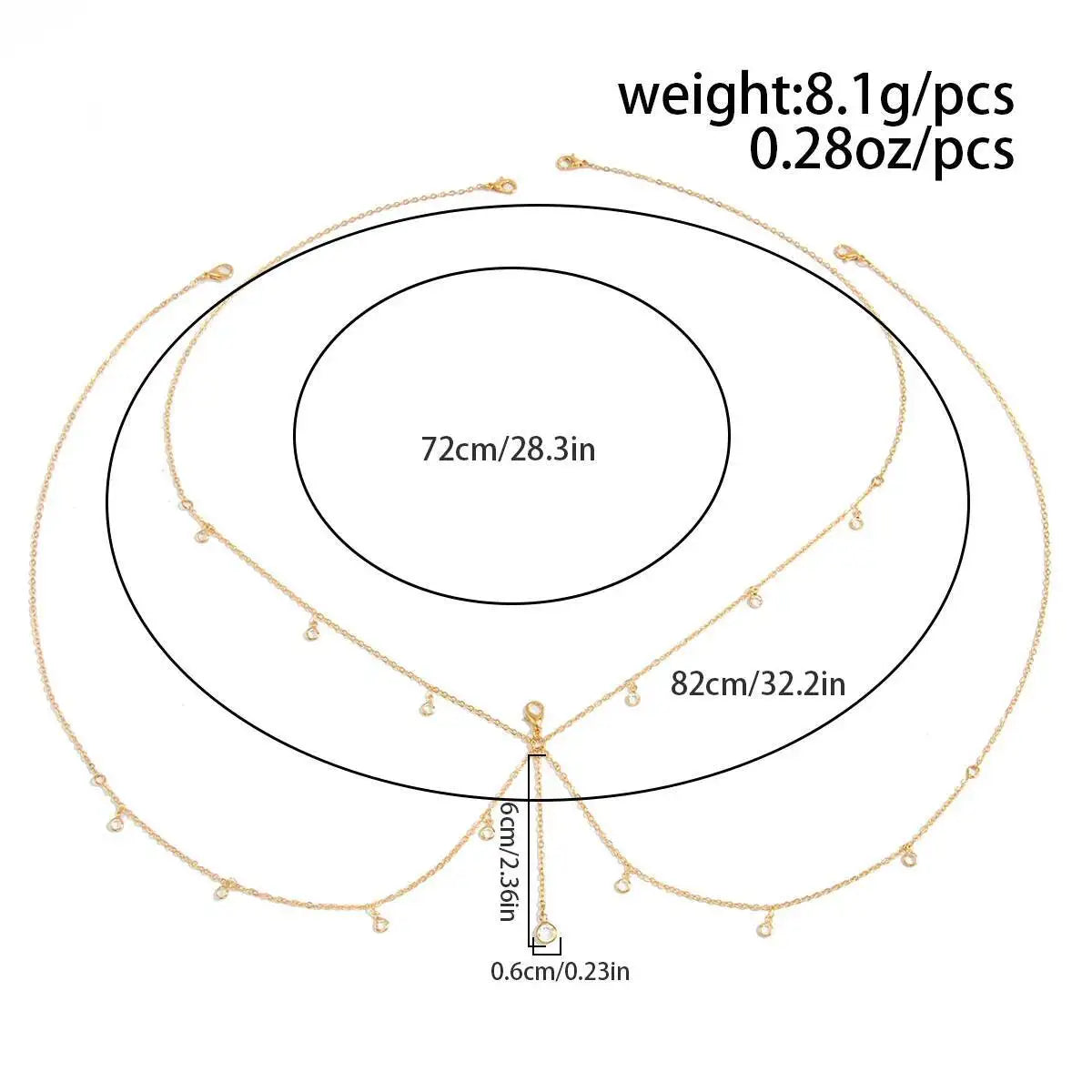 Boho Sexy Crystal Tassel Chest Bra Chain Necklace for Women Summer Beach Bikinis Exquisite Festival Body Jewelry Gift