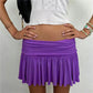 Women Low Waist Fold Over Pleated Mini Skirt Y2K Ruched Flared A Line Short Skirt Summer Casual Fairy Skirt