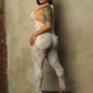 See through Backless Jumpsuit Women Sexy Wild Jacquard Bandages Halter Sleeveless Stretch High Street Party Clubwear