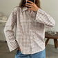 Y2K Vintage Long Sleeve Blouse Stripes Collared Shirts Striped Button Down Shirt Women Oversized Trendy Fall Y2K Clothes