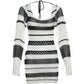 Backless Crochet Y2K Dress Autumn Stylish Full Sleeve Bandage Hollow Sexy Hipster Stripe Chic Midnight Party Clubwear