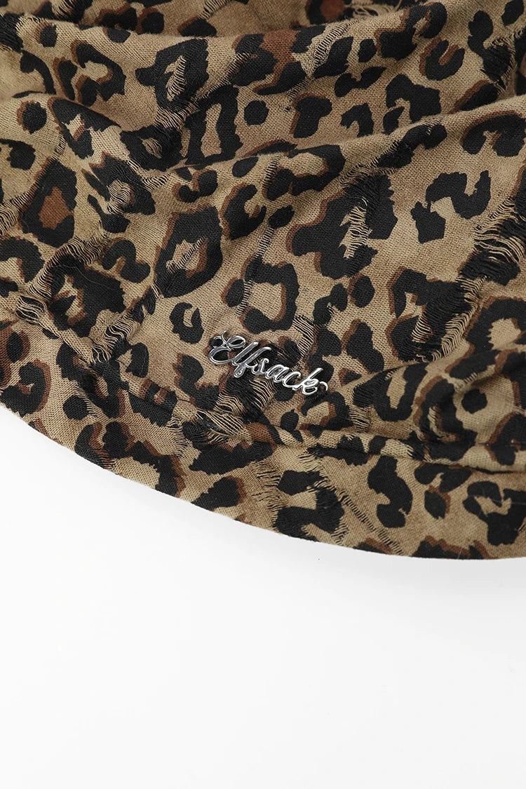 Casual Bucket Hat with Leopard Print