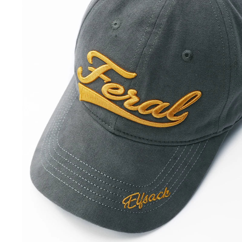 Unisex Grey Baseball Cap with Gold Embroidered Letter, Casual Adjustable Sun Hat for Daily Outdoor Use