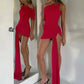Asymmetrical One Shoulder Ruched Draped Mini Dress Red Sexy Dresses for Birthday Woman Party Club Outfits