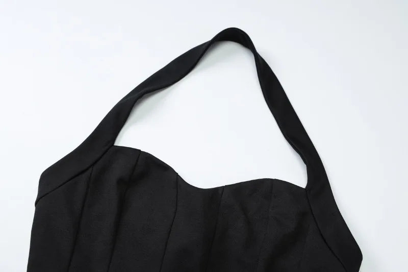 Halter Backless A-line Short Dresses 2025 Woman Elegant Sexy Black Party Dresses