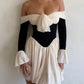 Elegant Strapless Backless Sexy Mini Dress For Women New Off-shoulder Long Flare Sleeve Pleated Club Party Dress