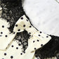 Daily Tank Top Women Sweet Lace Patchwork Trend Bow Applique Polka Dot Print Short Sleeve Patchwork Chic Party Club Tess