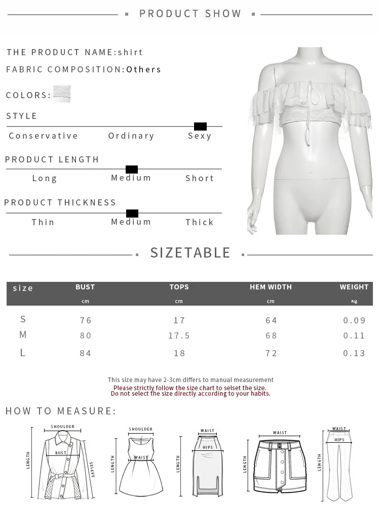 Elegant 2Piece Set Women Tierred Patchwork Bandage One Shoulder Tops+Irregular Hem Ruffles Skirts Vacation Chic Suits