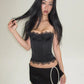 Lace Patchwork Camisole Women Low-Neck Skinny Music Festival Summer New Trend Sexy Midnight Hottie Wild Streetwear