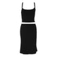 Woman Clothing 2 Pieces Set Camisole Top and Midi Skirt Matching Sets Basic Casual Black Outfit