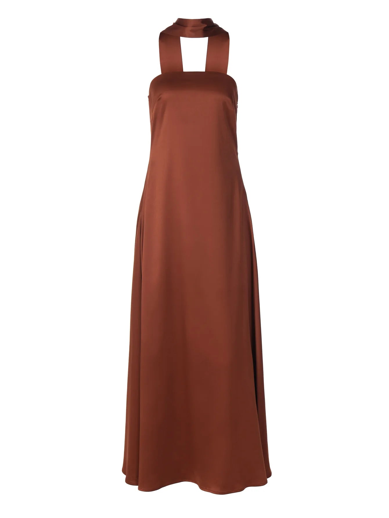 Satin Strapless Backless Maxi Dress with Scarf Elegant Evening Party Dresses for Woman Clothes