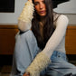 Hottie Fluffy Patchwork Knit Bodysuit Women Fashion Turtleneck Full Sleeve Autumn Trend Street Party Activity Outfits