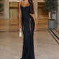 Spaghetti Strap Backless Sexy Maxi Dress Women Gown Lace Patchwork Sheer Sleeveless Bodycon Club Party Long Dress