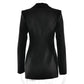 Black Single-breasted Blazer Dress Elegant Deep V Neck Long Sleeve Mini Dresses for Woman Clothes