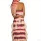Women Shark Tale Lola Costume Maxi Skirt Sets Strapless Tube Top Side Split Ruffle Long Skirt Outfit