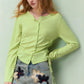 Fresh Girly Drawstring Waist Round Neck Fitted Knit Cardigan For Women