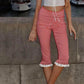 Lace Trim Capri Leggings for Women Y2K Plaid Low Waist Knee Length Crop Pants Summer Cute Going Out Tights Pants