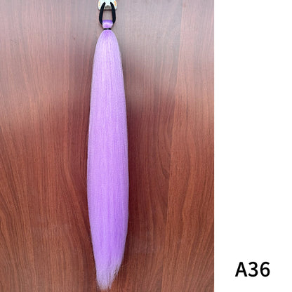 Synthetic Long Straight Ponytail Extensions With Rubber Band DIY Braided Ponytail Purple Hair Accessories for Halloween
