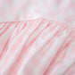 Square Neck Sleeveless Backless A-line Long Dresses Princess Style Pink Plaid Dress Summer Elegant