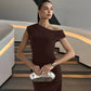 One Shoulder Fishtail Long Maxi Dresses Brown Elegant Dresses Woman 2025