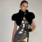 Fluffy Faux Fur Cropped Jacket Coat Woman Clothes Winter Streetwear Fashion Vest Top