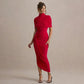 Asymmetrical Ruched Backless Long Dresses Red White Yellow Elegant Evening Party Dress Woman Birthday Outfits