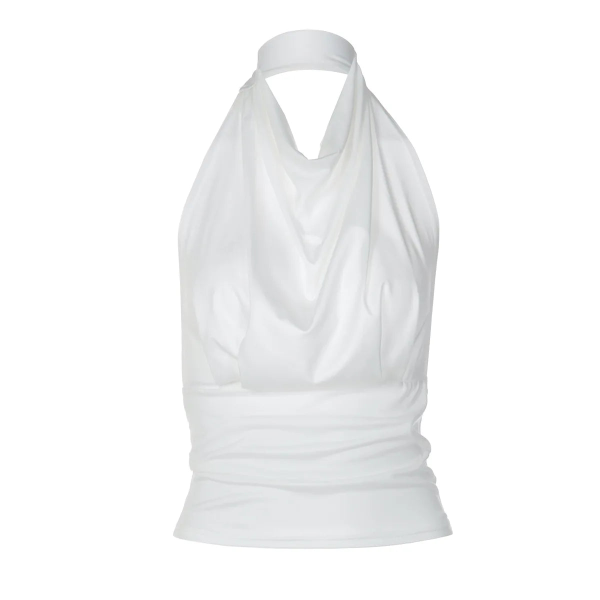 Solid Color Backless Halter Tops for Woman Summer Clothes 2026 Fashion Cowl Neck Tank Top