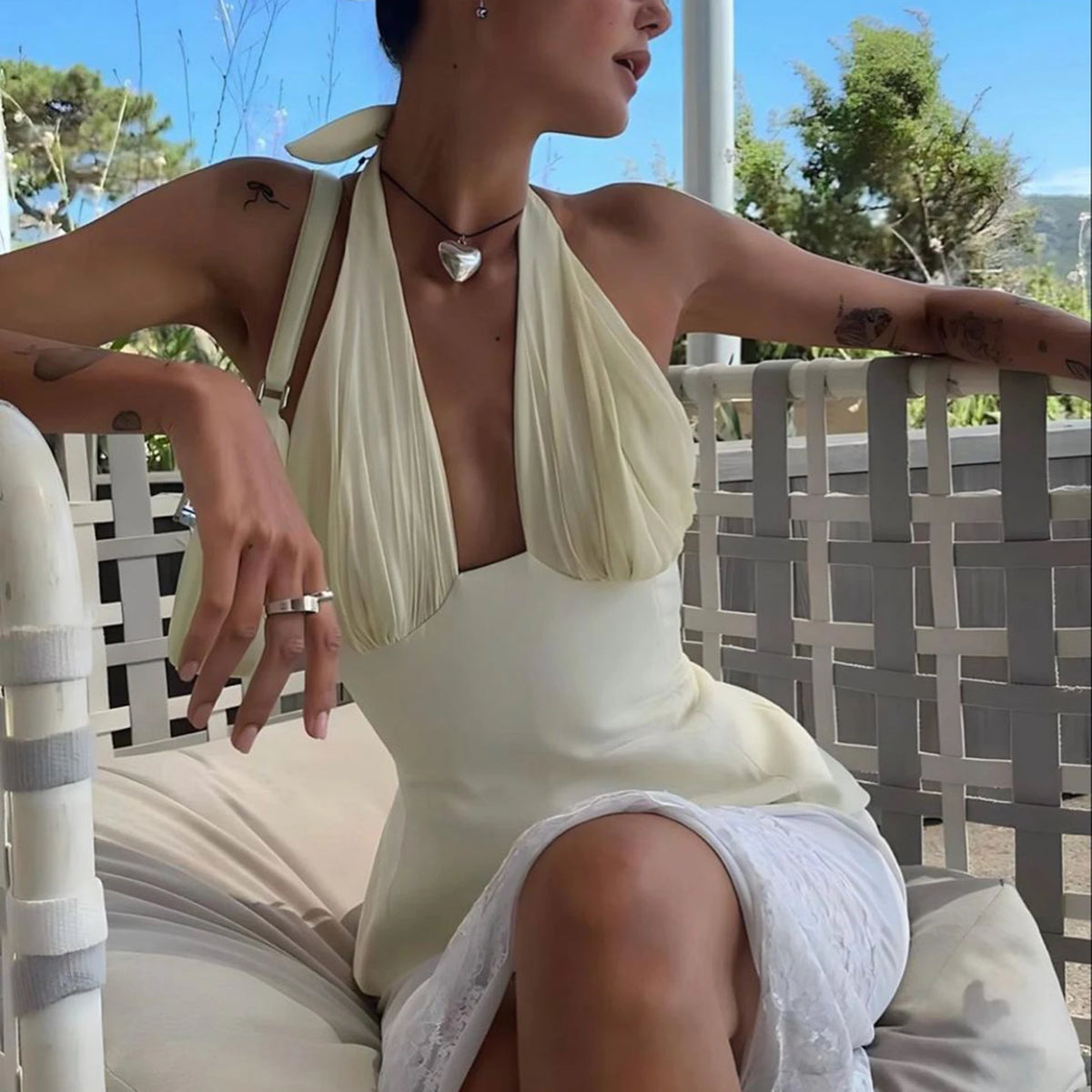 Women Silky Halter Neck Crop Top Sleeveless Crisscross Wrap Tank Top Y2k Summer Slim Fit Backless Cami Top