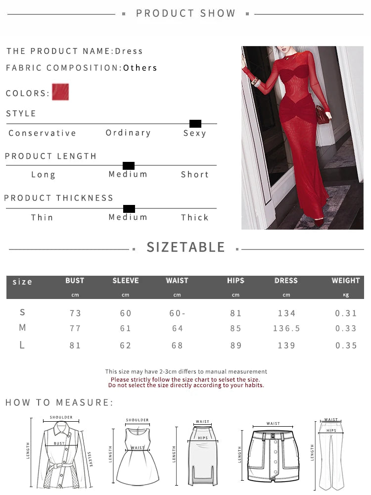 Peach Buttocks Dress Women Classic Long Sleeve O-Neck Patchwork Mesh Folds Skinny Sexy Stretch Banquet Party Vestidos