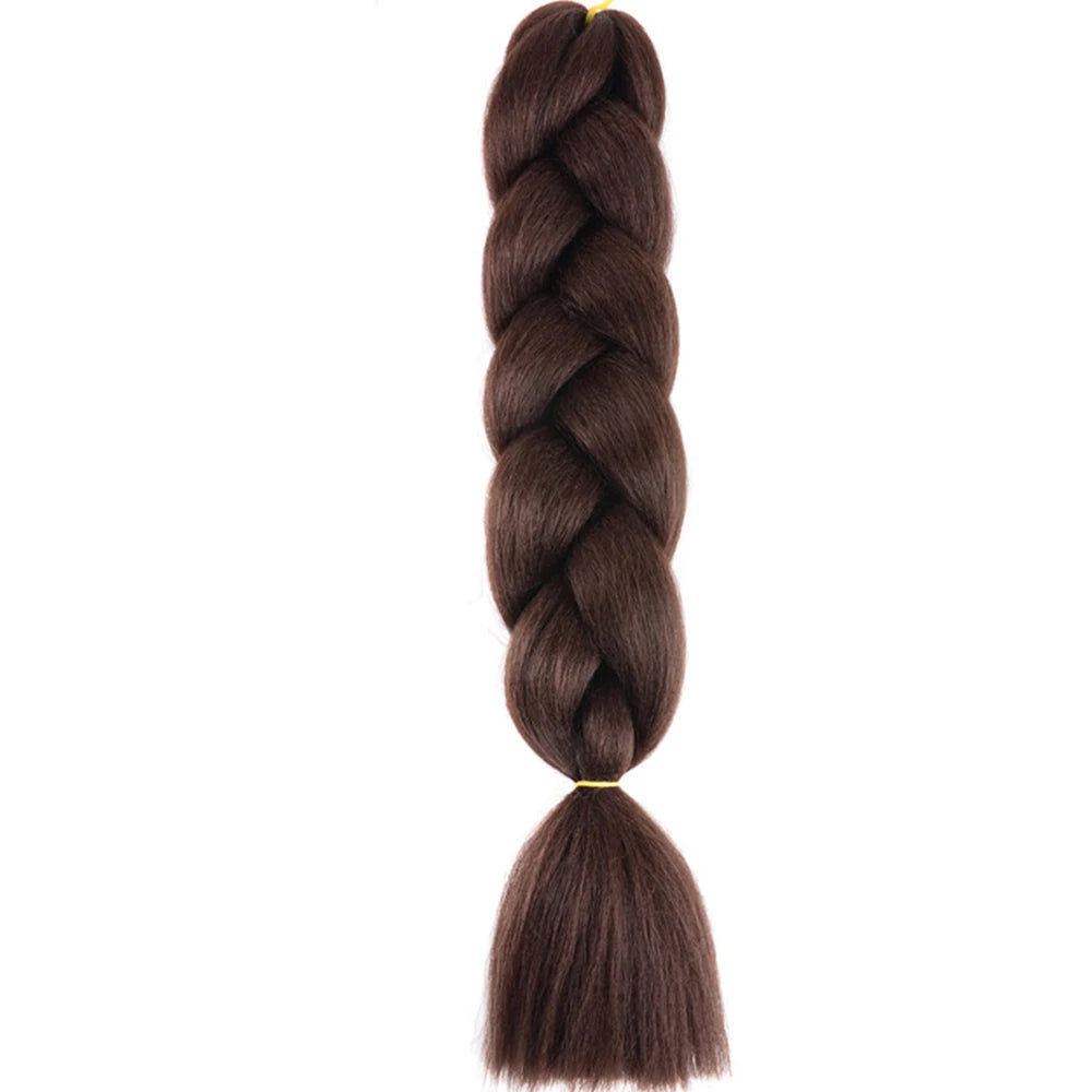 24 Inch Jumbo Box Braids Extensions Synthetic Braiding Hair DIY Hair Braids For Children Pink Purple Yellow Gray