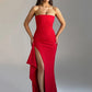 Strapless Backless High Split Maxi Dress Women Fashion Off-shoulder Sleeveless Bodycon Club Party Long Dress Elegant
