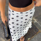 White Polka Dot Printed Midi Skirt Summer 2026 Ladies Skirts Elegant Vintage Woman Clothing