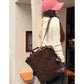 Minimalist Preppy Brown Large Capacity Versatile Backpack For Women