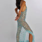 Chic Women Sequin Sheer Mesh Cover Up Dresses See Through Rhinestone Glitter Beach Dresses Summer Bikini Swim Coverups