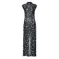 Black and White Polka Dot Print Mesh Sheer Sleeveless Maxi Dress Vintage Summer Dresses 2026 Woman Clothing