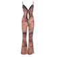 Leopard Print Jumpsuit Women Sleeveless Hollow Lace Patchwork Flare Long Overalls Midnight Sexy Skinny Rose Clubwear