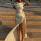 Satin Backless Sexy Maxi Dress For Women Elegant Rose Thigh High Split Beach Holiday Long Dress Gorgeous Club Gown